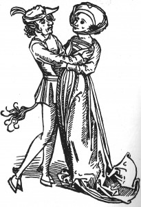 Der Teufel als Liebhaber der Hexe (Teufelsbuhlschaft). Holzschnitt aus der Zeit um 1490.